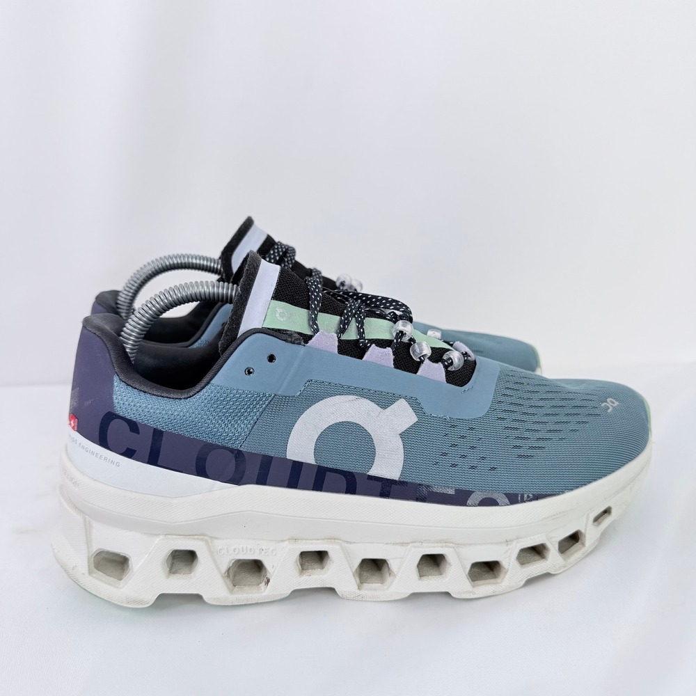 On Cloudmonster Women Slate Blue Lavender Running Shoes Sneakers Size 9.5 - Picture 3 of 9